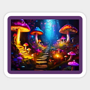 Fantasy Mushroom-scape Sticker